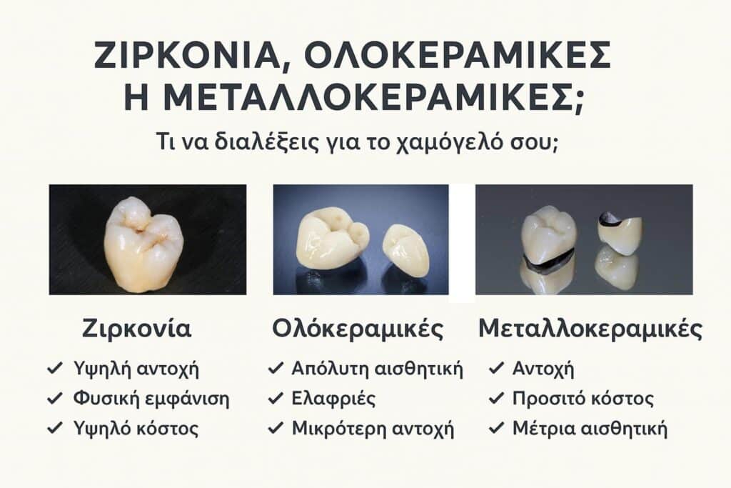 Ζιρκονία, Κεραμικά ή Μεταλλοκεραμικά Στεφάνες; Τι να Διαλέξεις για το Χαμόγελό σου;